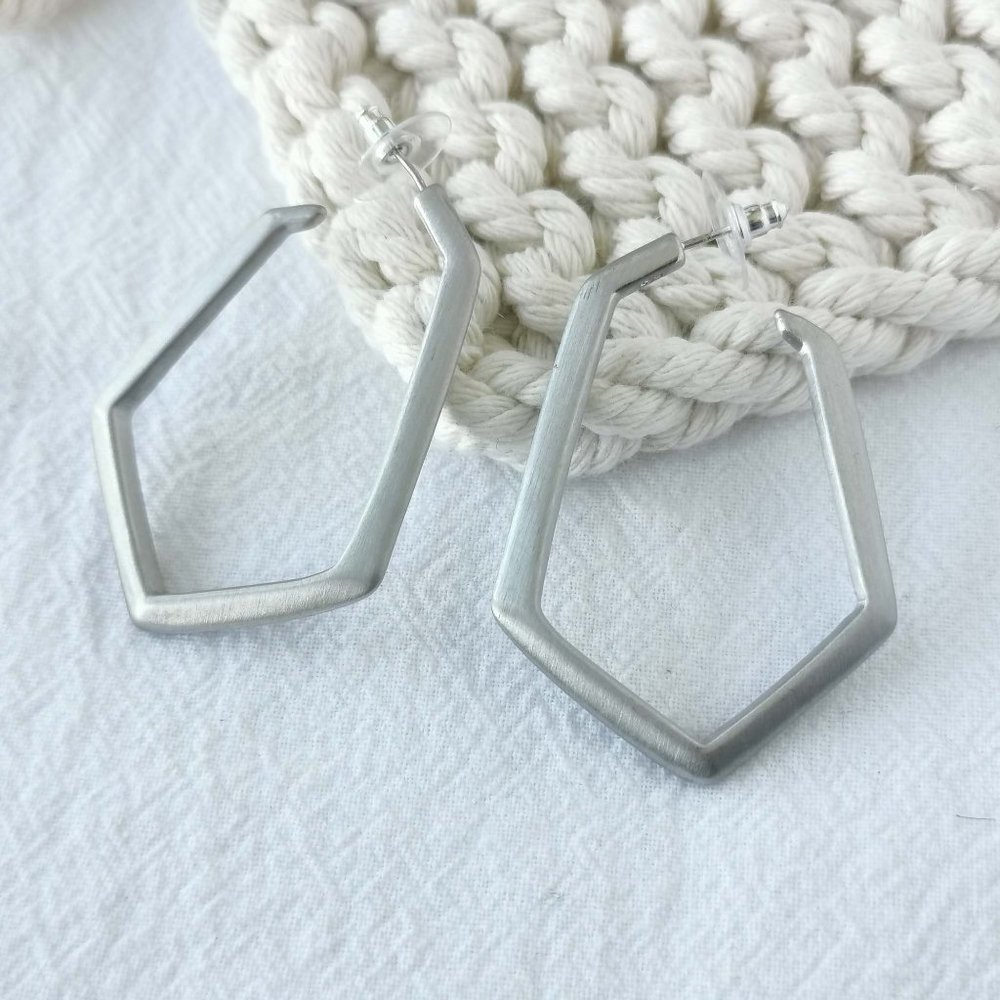 Authentic Kendra Scott Lonnie - Silver Hoop Earrings
